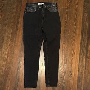 Abercrombie & Fitch Black Jeans with Leather Accents
